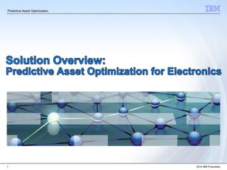 2014 IBM Proprietary
Predictive Asset Optimization
11
 