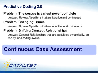 Predictive Coding 2.0
Problem: The corpus is almost never complete
   Answer: Review Algorithms that are iterative and con...