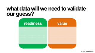 whatdatawillweneedtovalidate
ourguess?
© 2014 SapientNitro
readiness value
 