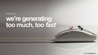 we’re generating
too much, too fast
PROBLEM
© 2014 SapientNitro
 