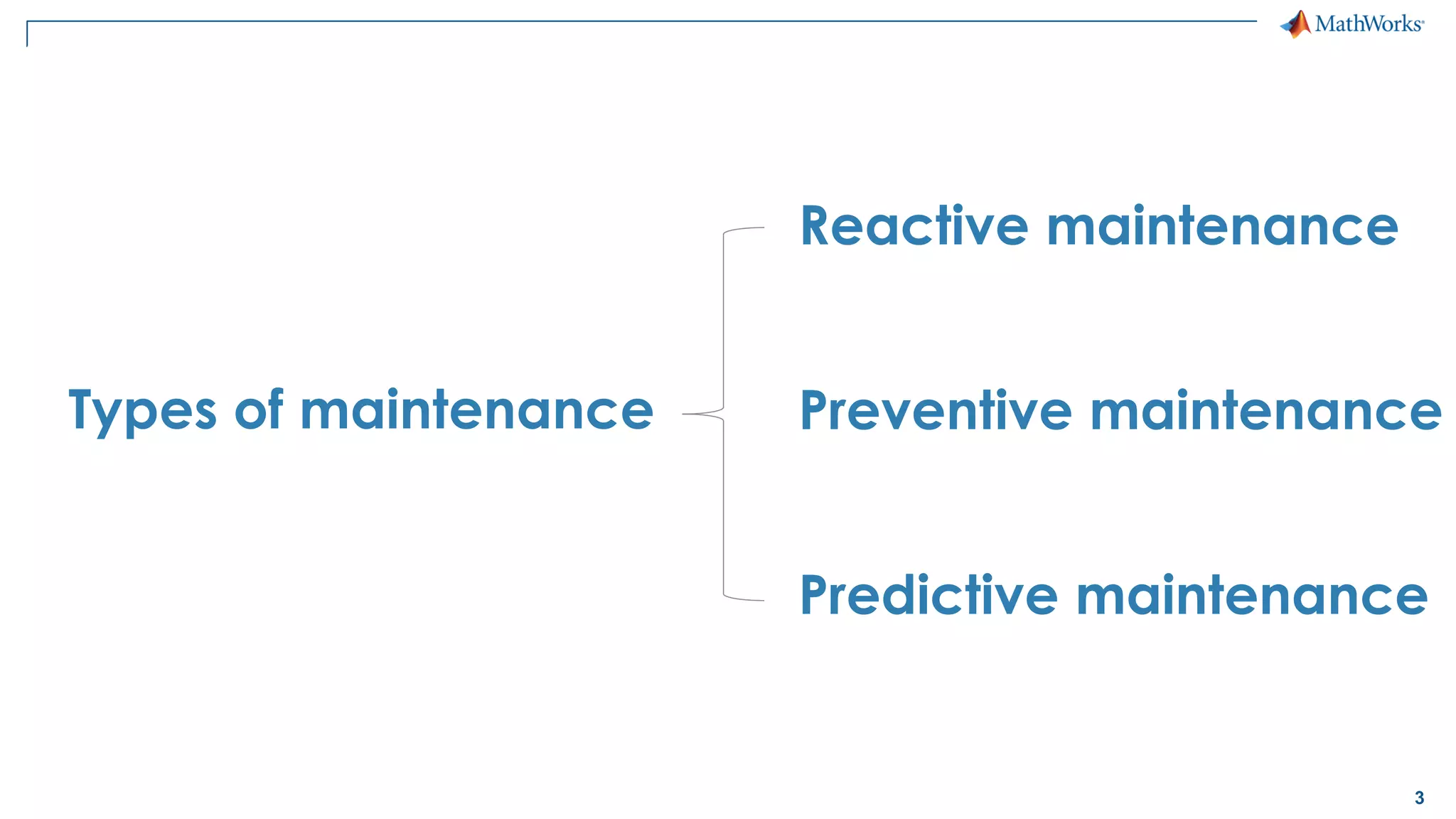 3
Predictive maintenance
Preventive maintenance
Reactive maintenance
Types of maintenance
 