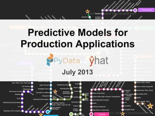 Predictive Models for
Production Applications
July 2013
 