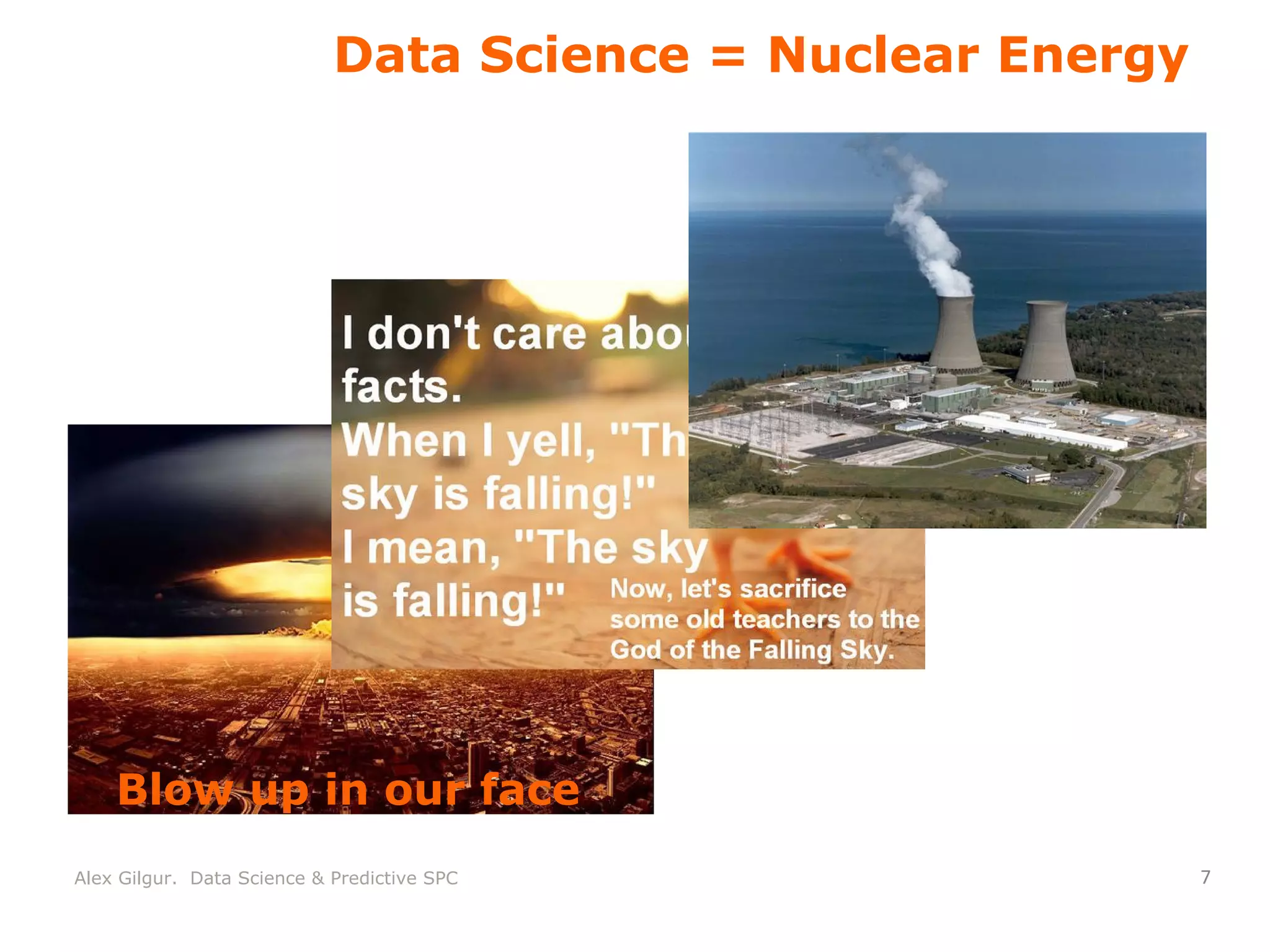 Data Science = Nuclear Energy
Blow up in our face
…or…
Give us Power
Alex Gilgur. Data Science & Predictive SPC
 