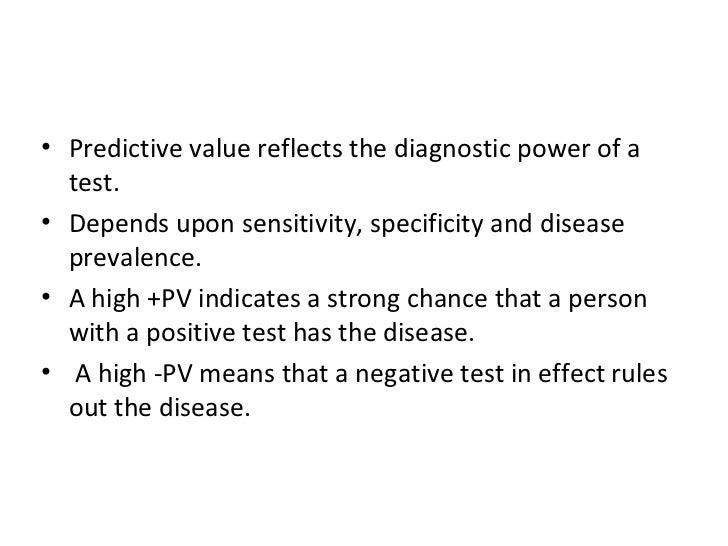 Predictive value and likelihood ratio