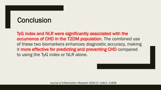 Predictive Value of TyG Index and NLR for CHD in T2DM.pptx