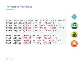 Formatting your Data
 