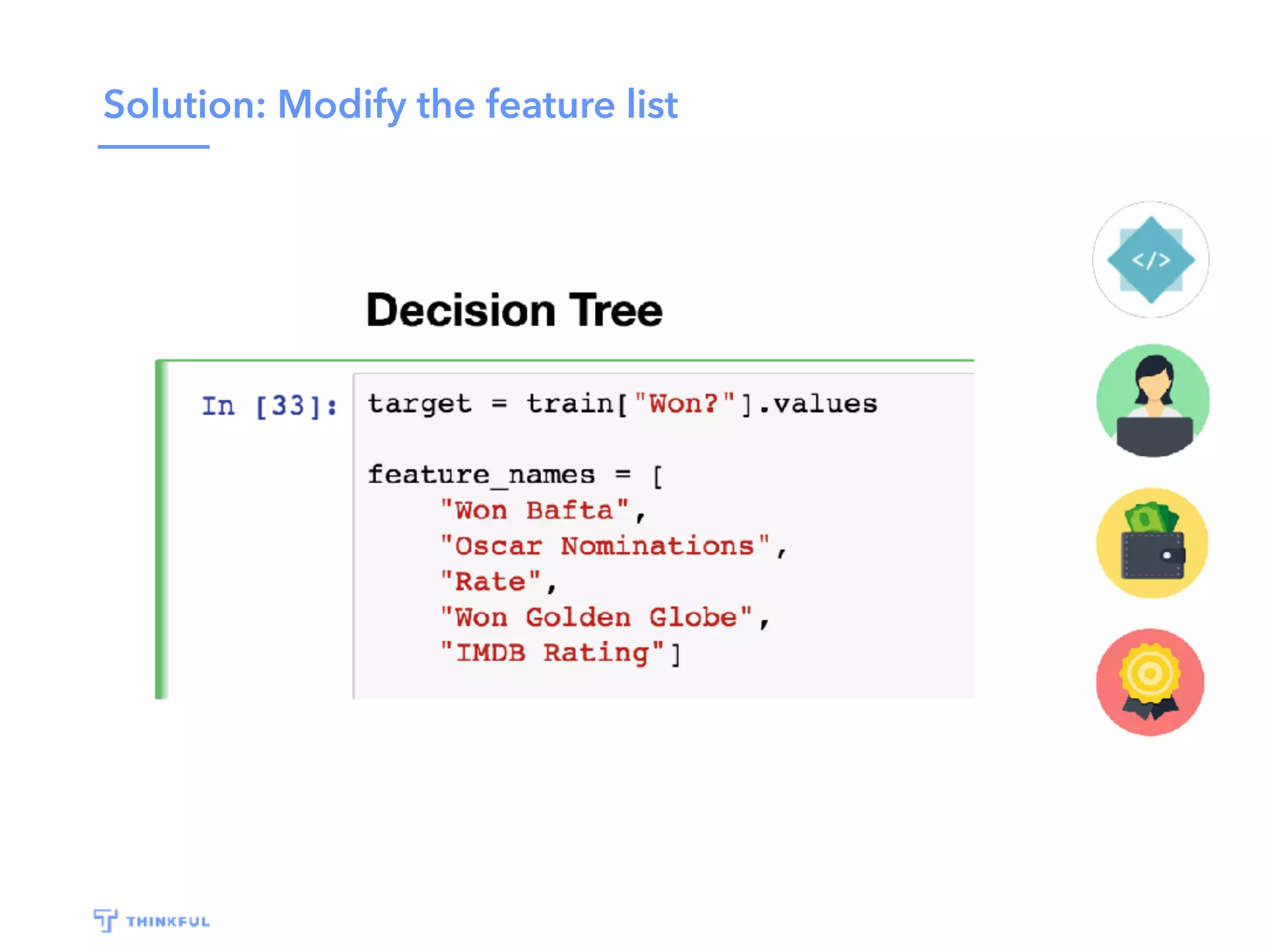 Solution: Modify the feature list
 