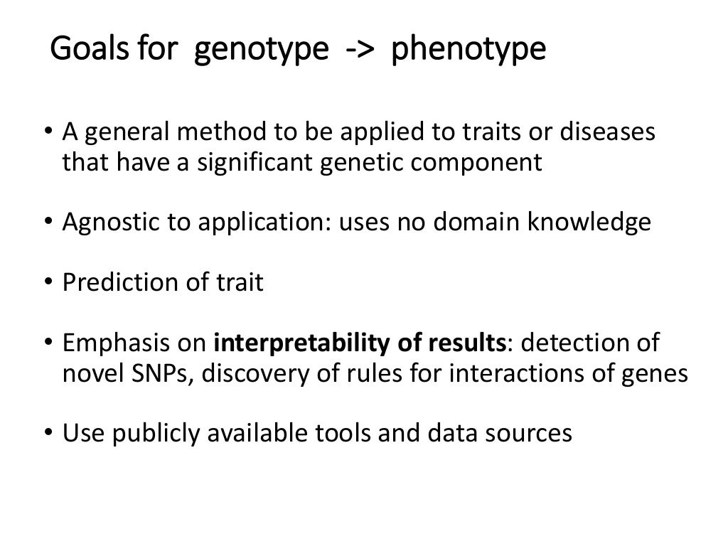 Predicting phenotype from genotype with machine learning