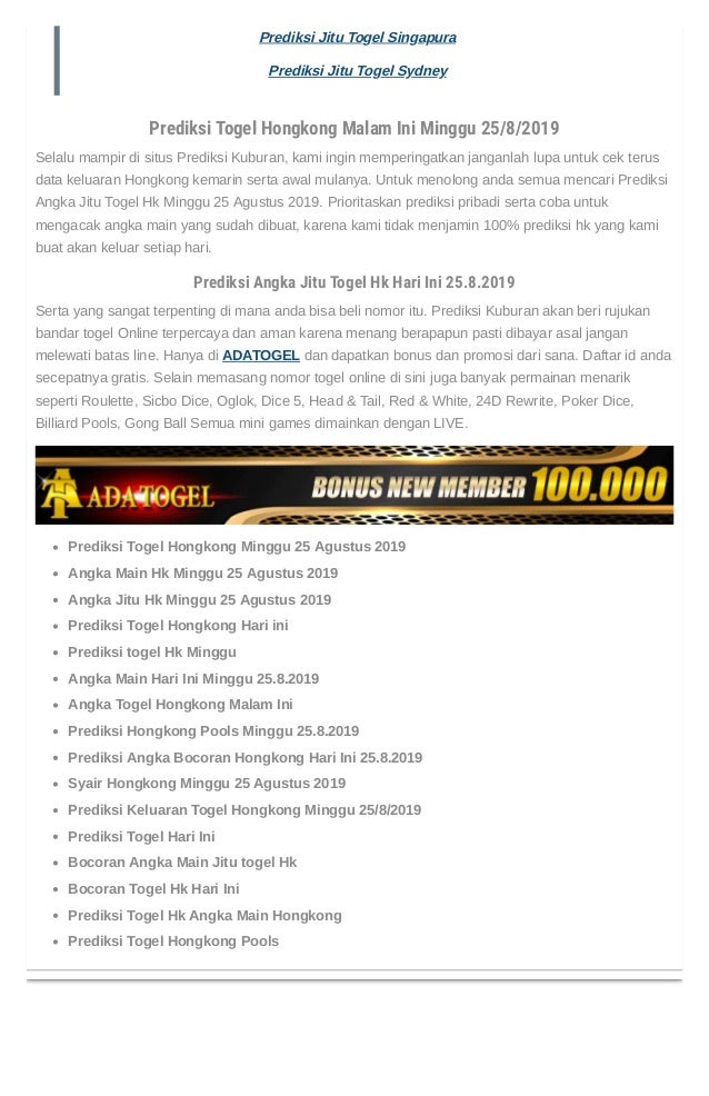 Terbaik Mar Do Mak Prediksi Keluaran Nomor Hk Malam Ini