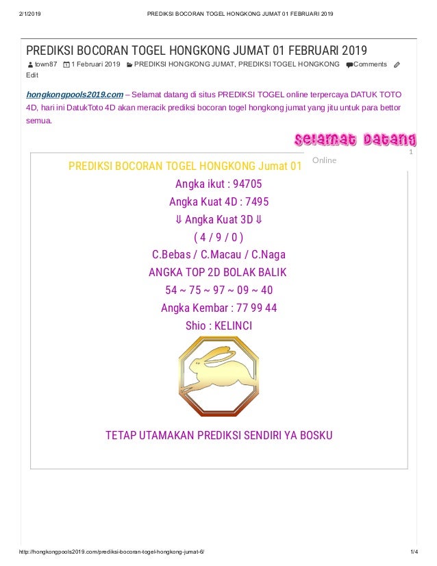 Tercepat Prediksi Jitu Hk Jumat Hari Ini