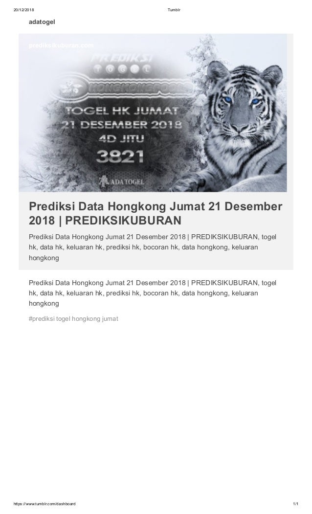 Prediksi Data Hongkong Jumat 21 Desember 2018 Prediksikuburan
