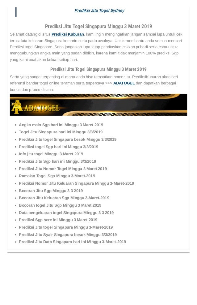 Prediksi Jitu Togel Singapura Minggu 3 Maret 2019 Prediksi Kuburan