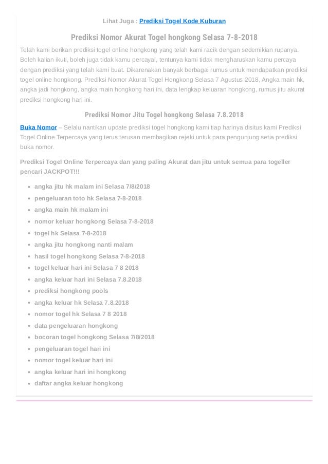 Bocoran Nomor Hk Keluar Nanti Malam Jitu Seputar Nomor