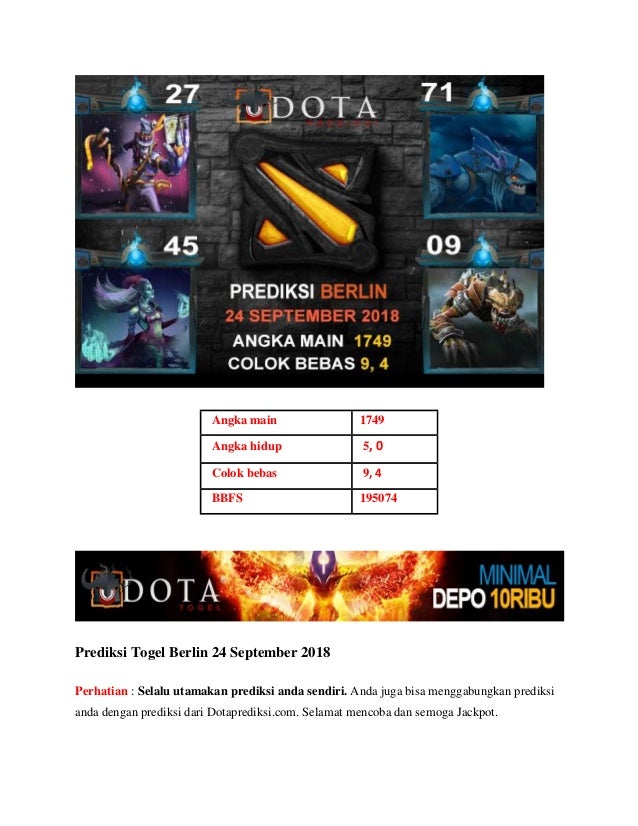 Prediksi Togel Berlin 24 September 2018