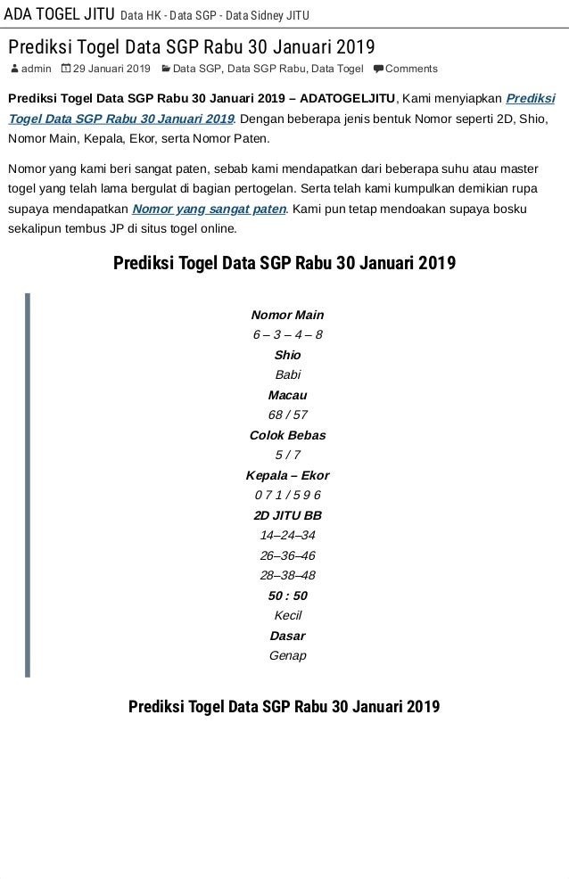 Tabel Jalur Shio 2019
