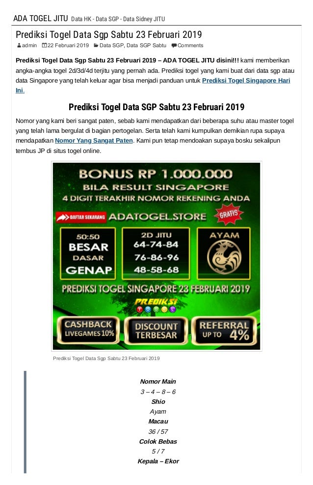 Tercepat Doremitoto Sgp Sabtu Master Angka