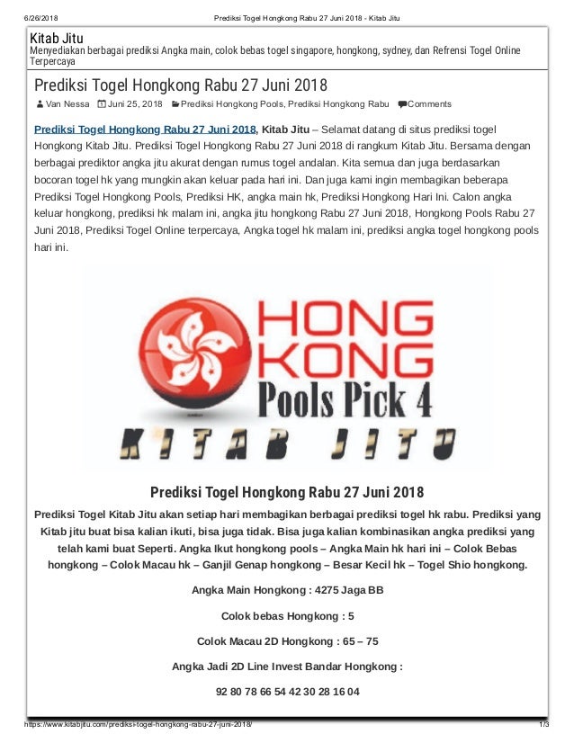 45 Prediksi hk jitu rabu