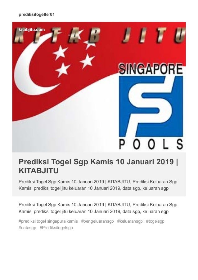 Prediksi togel sgp kamis 10 januari 2019