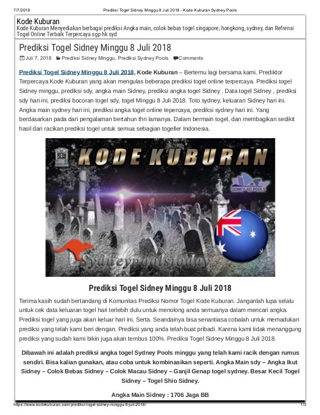 26 Prediksi sydney kuburan