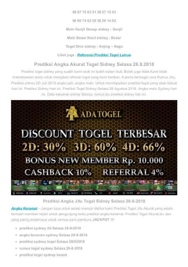 Angka Jitu 99 Akurat
, Rumus Akurat Sydney 4d Guru Galeri