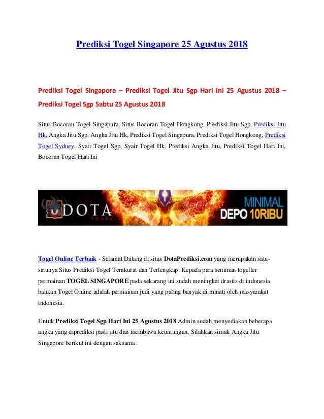 Togel Jitu Hari Ini Sgp
, Prediksi Togel Singapore 25 Agustus 2018