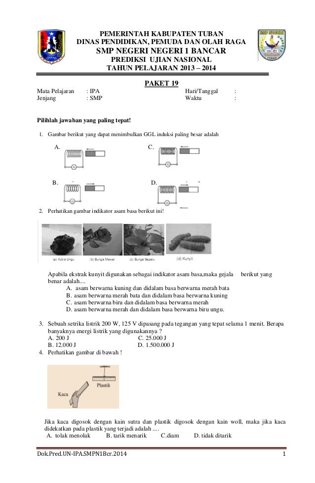 ujian semester 7 kelas soal fisika paket Ujian SMP 19 Prediksi Naskah 2014 Soal IPA Nasional ujian semester 7 kelas soal fisika paket Ujian SMP 19 Prediksi Naskah 2014 Soal IPA Nasional