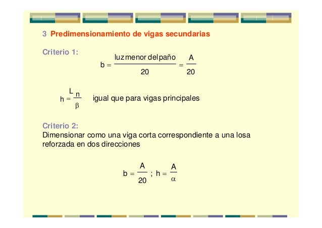 Predimensionamiento de vigas en voladizo
