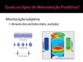Monitoração subjetiva
  Através dos sentidos (tato, audição)
 