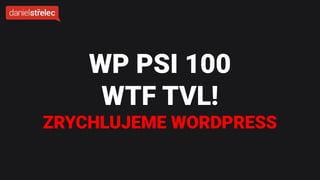 WP PSI 100
WTF TVL!
ZRYCHLUJEME WORDPRESS
 