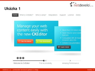 Ukázka 1




netdeveo s.r.o. - profesionální iternetové aplikace a e-shopy   Stránka: 21
 