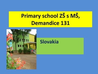 Primary school ZŠ s MŠ,
Demandice 131
Slovakia
 