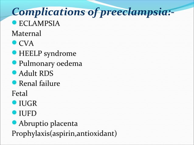 Preeclampsia and eclampsia | PPT | Pregnancy | Reproductive Health
