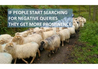IF	PEOPLE	START	SEARCHING		
FOR	NEGATIVE	QUERIES		
THEY	GET	MORE	PROMINENCE		
 