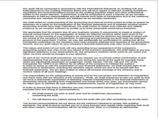 Engagement letter in auditing
