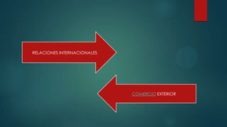 RELACIONES INTERNACIONALES
COMERCIO EXTERIOR
 