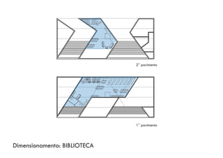 Dimensionamento: BIBLIOTECA
2° pavimento
1° pavimento
 