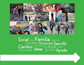 Social
Emocional Sencillo
Ideas Ayuda
Cambio
Familia
Cotidiano
CulturaMonótono
Diferente
Apoyo
SencillezComunidad
Unión
 