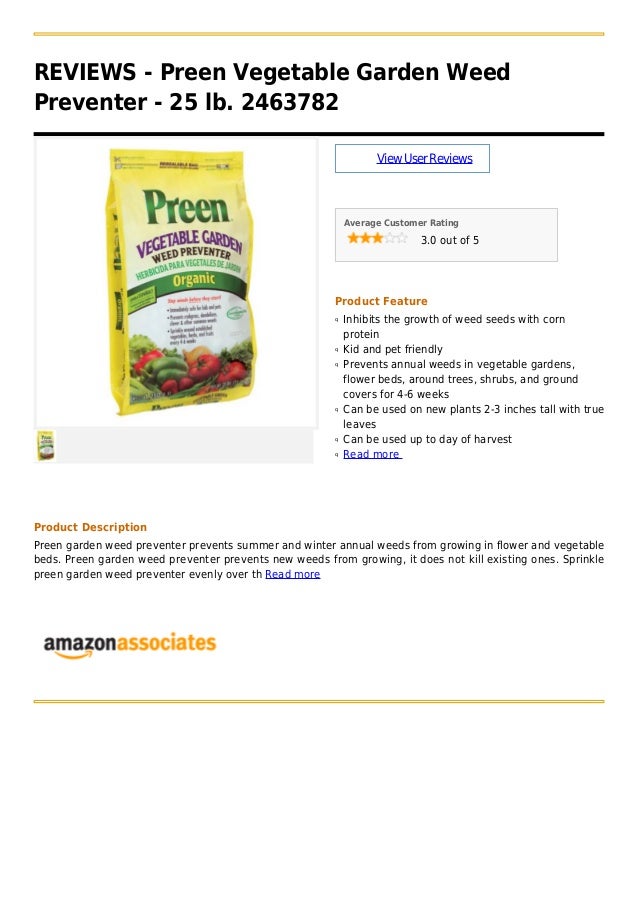 Preen Vegetable Garden Weed Preventer 25 Lb 2463782