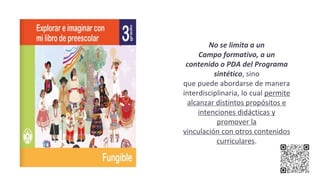 No se limita a un
Campo formativo, a un
contenido o PDA del Programa
sintético, sino
que puede abordarse de manera
interdisciplinaria, lo cual permite
alcanzar distintos propósitos e
intenciones didácticas y
promover la
vinculación con otros contenidos
curriculares.
 