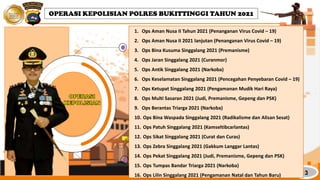 3
1. Ops Aman Nusa II Tahun 2021 (Penanganan Virus Covid – 19)
2. Ops Aman Nusa II 2021 lanjutan (Penanganan Virus Covid –...