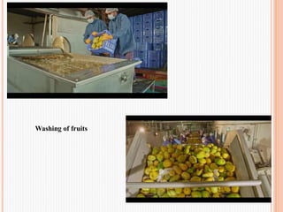 Washing of fruits
 