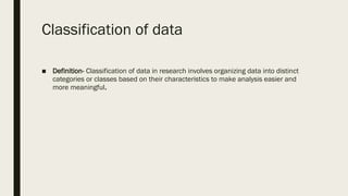 Introduction To Classification Data Collection Comprehensive Guide to Data Compilation, Tabulation, and Classification ...