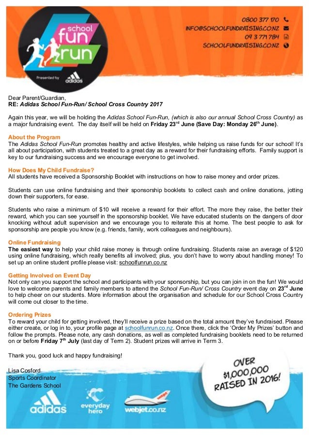 Adidas Fun Run Pre Event Letter