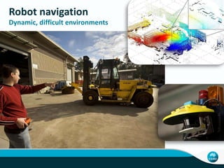 Robot navigation 
Dynamic, difficult environments 
 