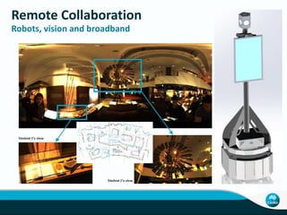 Remote Collaboration 
Robots, vision and broadband 
 