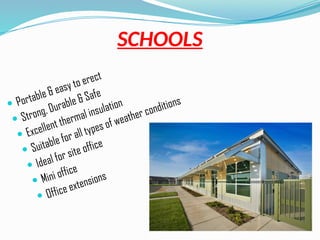 PREFABRICATED BUILDINGS TYPES AND ITS USAGE | PPTX