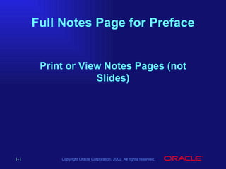 Full Notes Page for Preface Print or View Notes Pages (not Slides) 