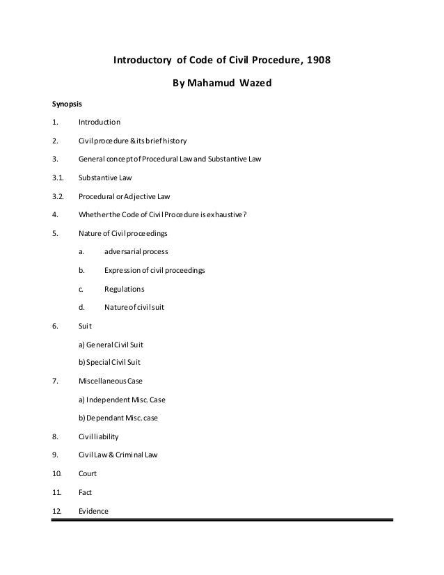 civil procedure code pakistan notes