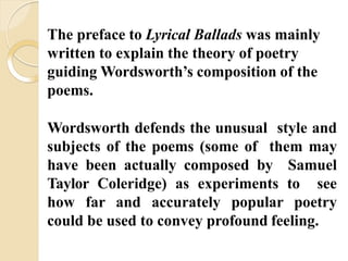 Preface to lyrical ballads | PPTX