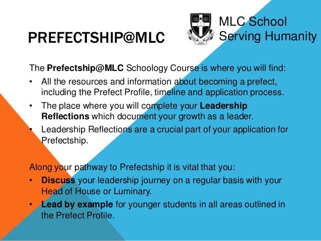 Prefect Application Letter Prefect Application Letter
